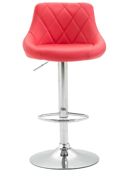 Barstol Lazio imiteret læder krom, rød