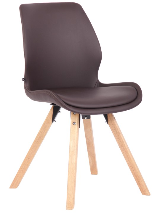 Stol Luna imiteret læder, brun