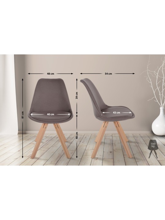 Stol Sofia Stof Firkant, taupe Stol Sofia Stof Firkant, taupe