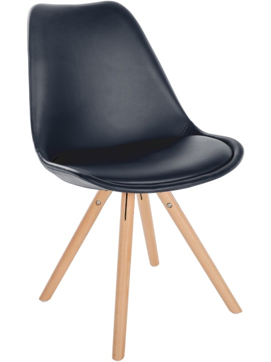 Stol Sofia Kunstlæder Rund, sort