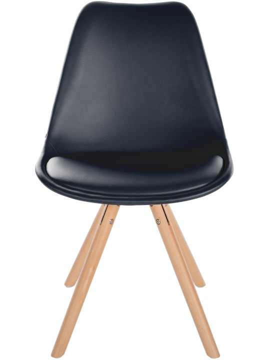 Stol Sofia Kunstlæder Rund, sort