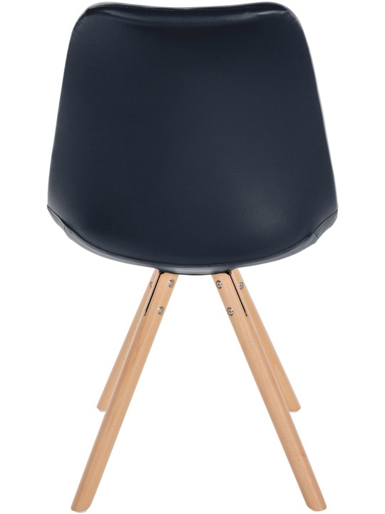 Stol Sofia Kunstlæder Rund, sort