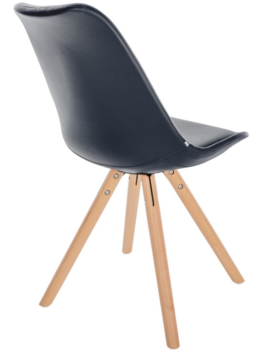 Stol Sofia Kunstlæder Rund, sort