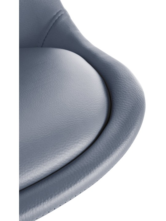 Stol Sofia rund i imiteret læder, grå