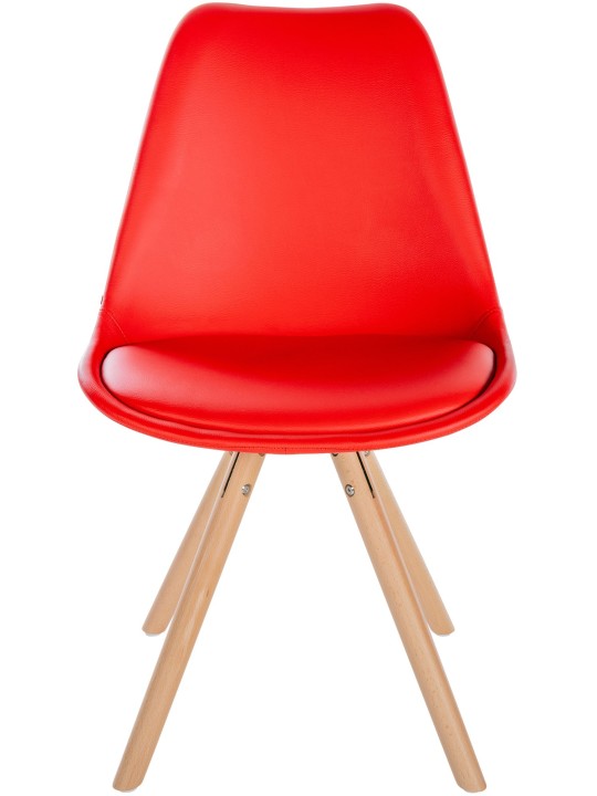 Stol Sofia Kunstlæder Rund, rød