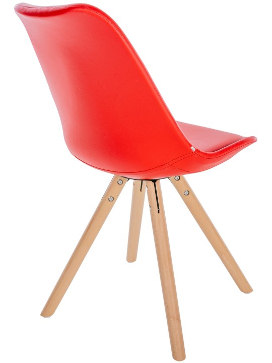 Stol Sofia Kunstlæder Rund, rød