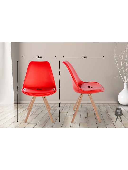 Stol Sofia Kunstlæder Rund, rød