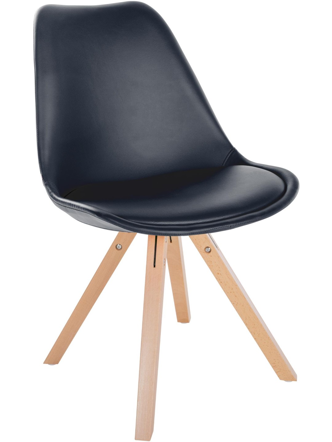 Stol Sofia imiteret læder Firkantet, sort