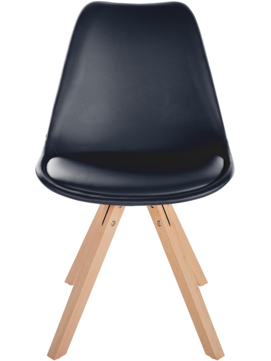 Stol Sofia imiteret læder Firkantet, sort