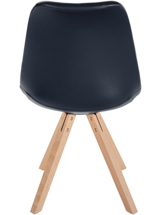 Stol Sofia imiteret læder Firkantet, sort