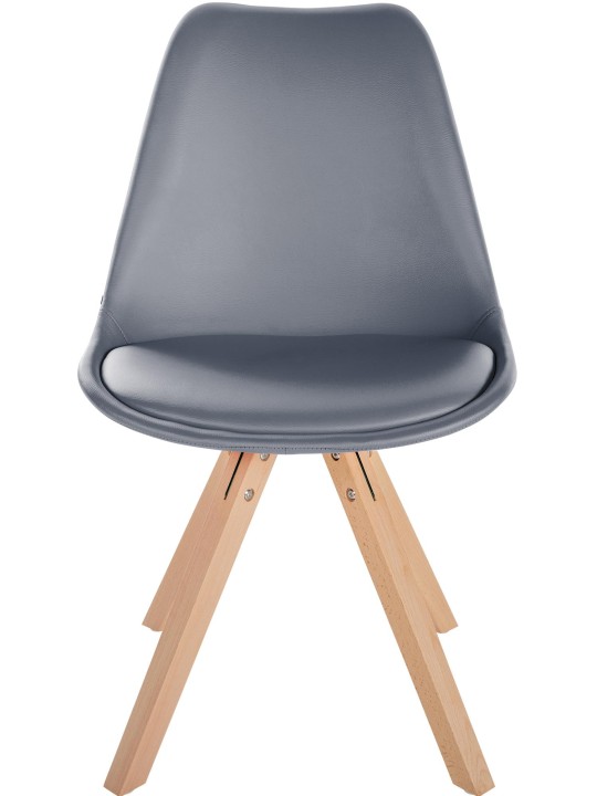 Stol Sofia imiteret læder Firkantet, grå Stol Sofia imiteret læder Firkantet, grå