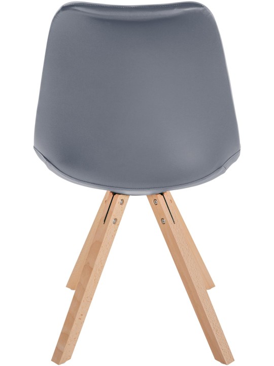 Stol Sofia imiteret læder Firkantet, grå Stol Sofia imiteret læder Firkantet, grå