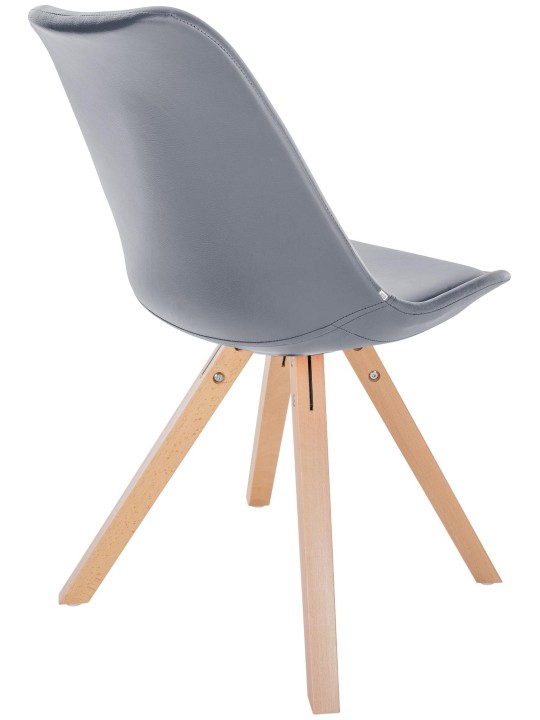 Stol Sofia imiteret læder Firkantet, grå Stol Sofia imiteret læder Firkantet, grå