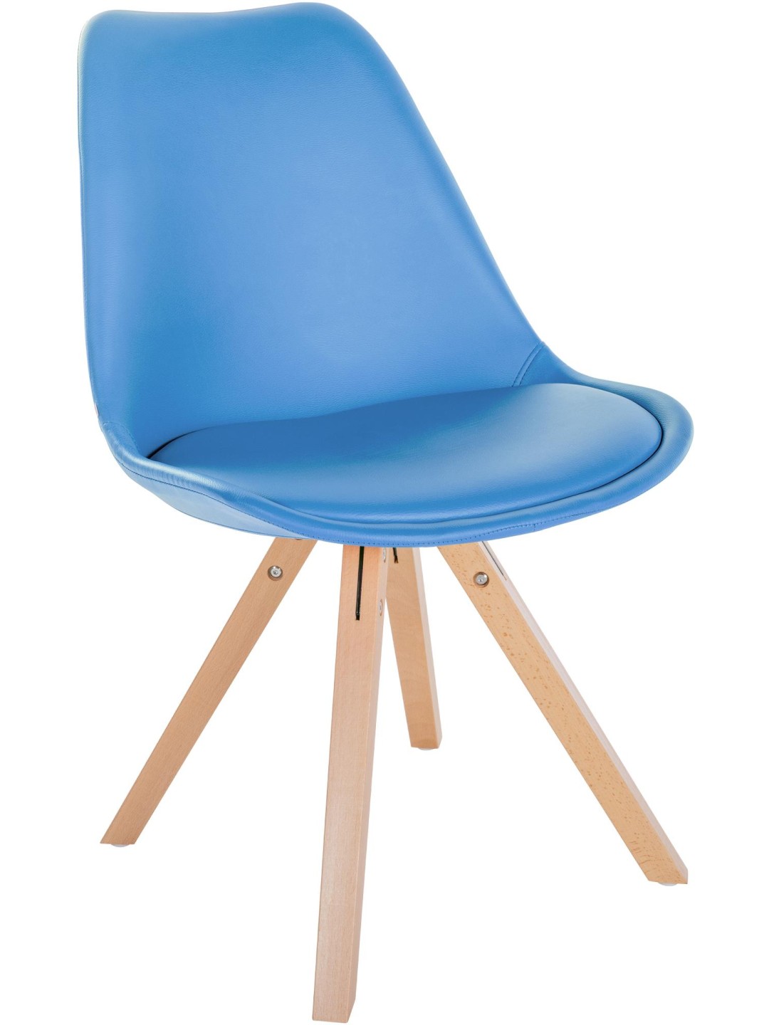 Stol Sofia imiteret læder Firkantet, lyseblå