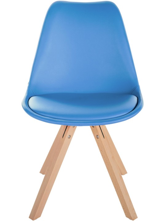 Stol Sofia imiteret læder Firkantet, lyseblå Stol Sofia imiteret læder Firkantet, lyseblå