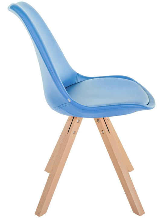 Stol Sofia imiteret læder Firkantet, lyseblå Stol Sofia imiteret læder Firkantet, lyseblå