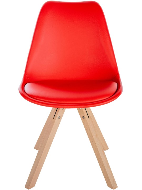 Stol Sofia imiteret læder Firkantet, rød