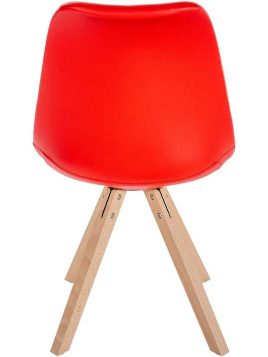 Stol Sofia imiteret læder Firkantet, rød