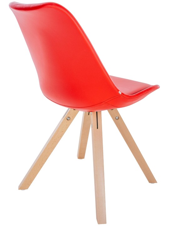 Stol Sofia imiteret læder Firkantet, rød