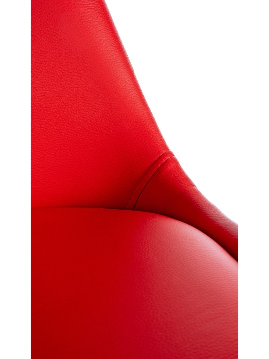 Stol Sofia imiteret læder Firkantet, rød