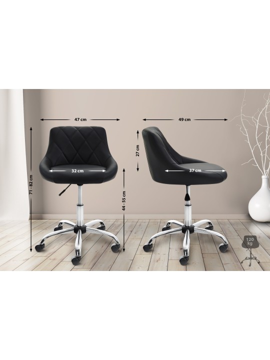 Arbejdsskammel Lazio imiteret læder, sort