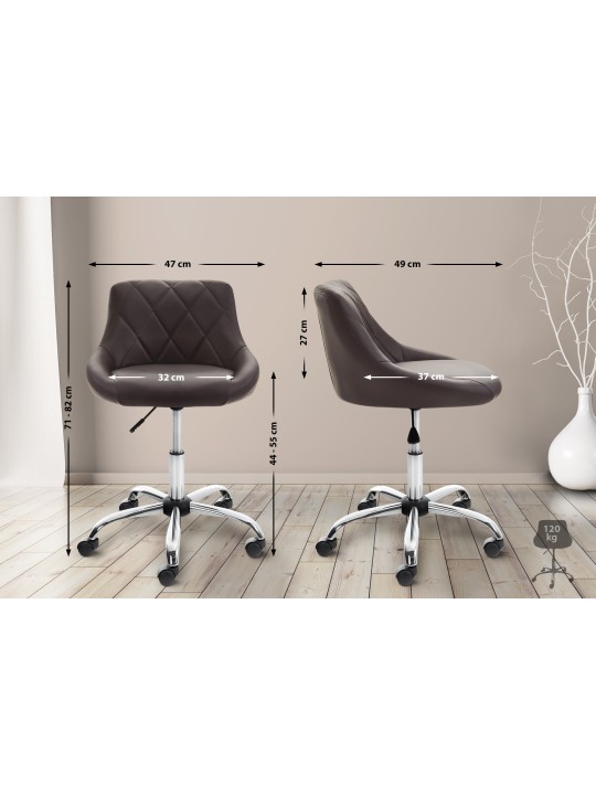 Arbejdsskammel Lazio imiteret læder, brun