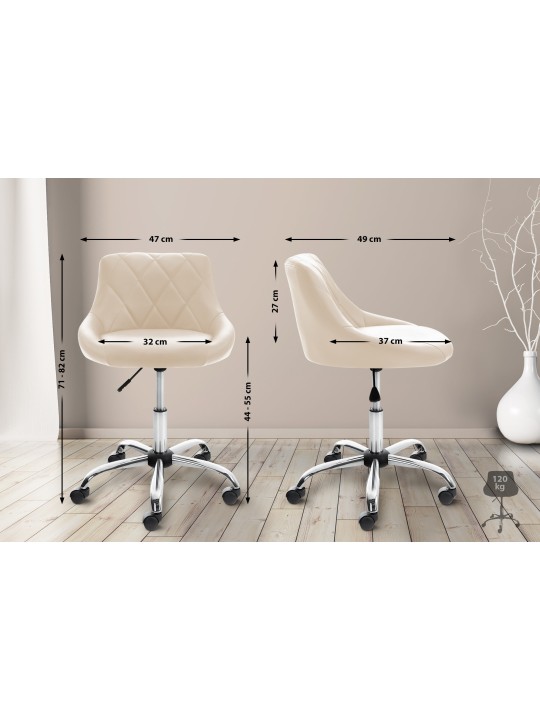 Arbejdsskammel Lazio imiteret læder, creme