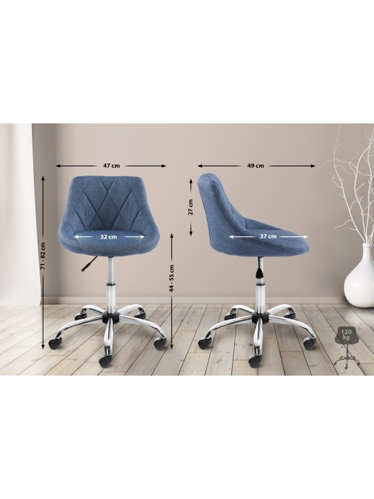 Arbejdsskammel Lazio stof, blå