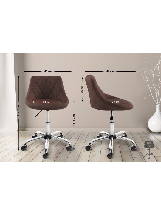 Arbejdsskammel Lazio stof, brun