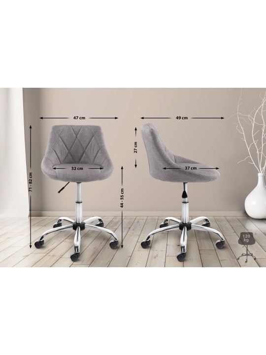 Arbejdsskammel Lazio stof, grå