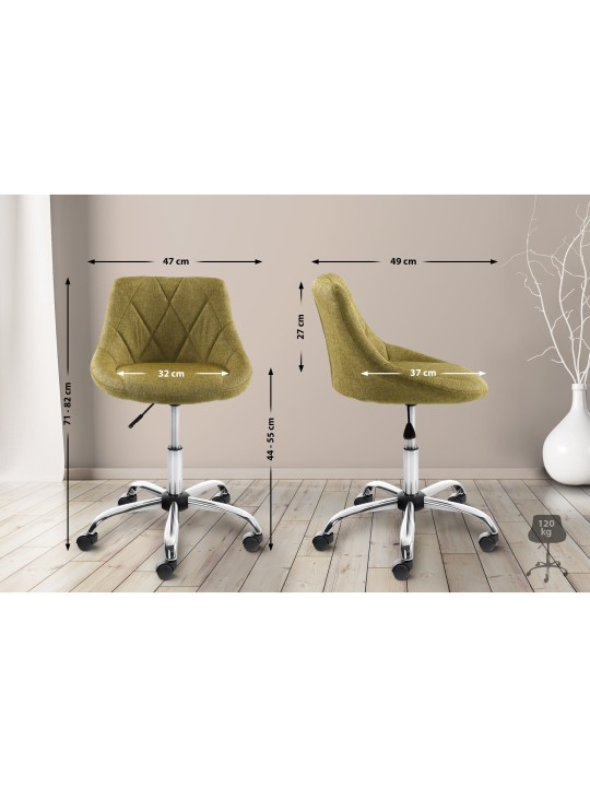 Arbejdsskammel Lazio stof, grøn