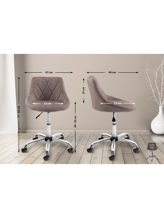 Arbejdsskammel Lazio stof, taupe