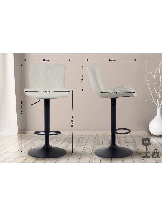 Barstol Emma stof, creme