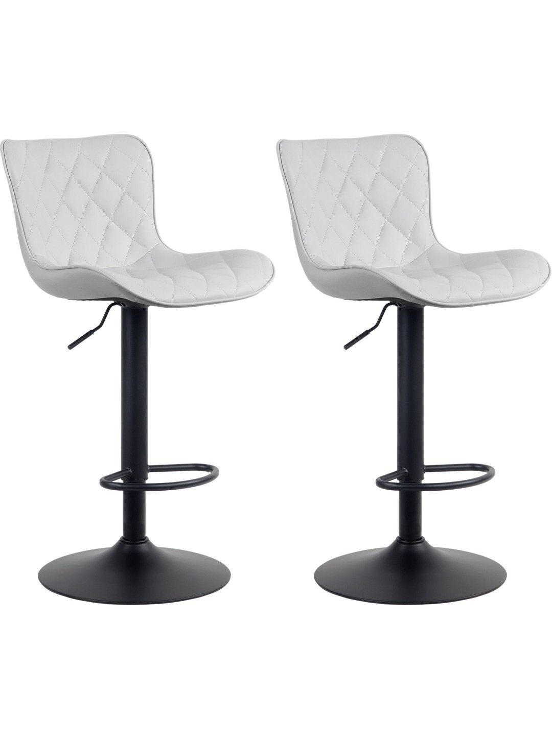 Sæt med 2 barstole Emma imiteret læder, hvid