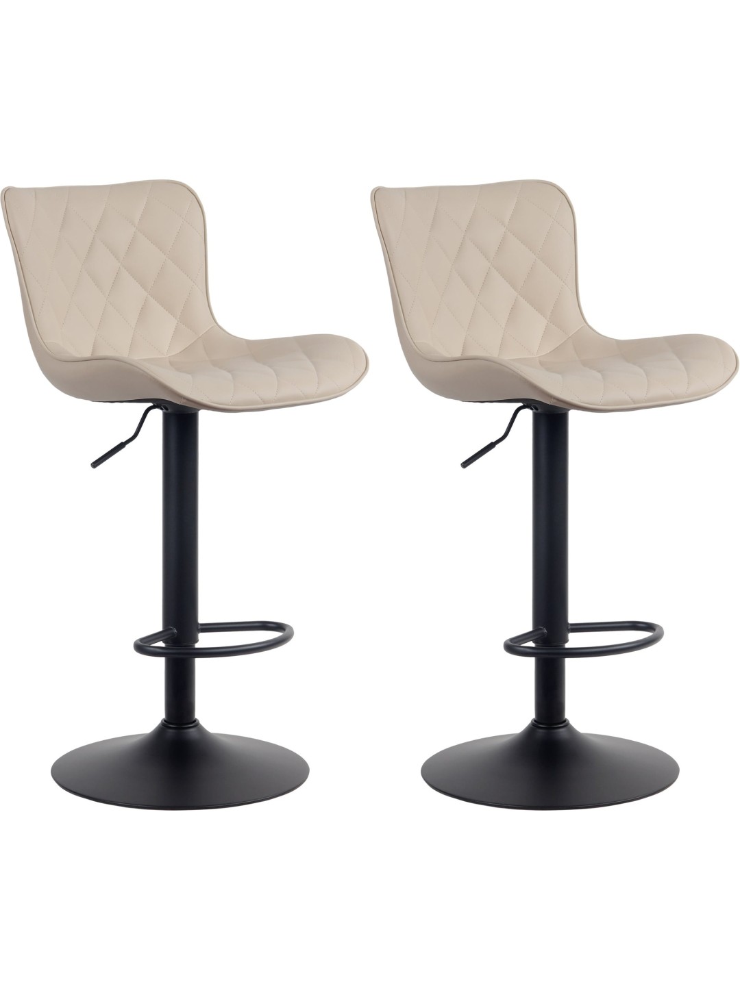 Sæt med 2 barstole Emma imiteret læder, creme