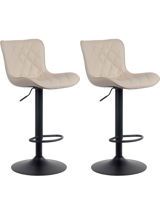 Sæt med 2 barstole Emma imiteret læder, creme