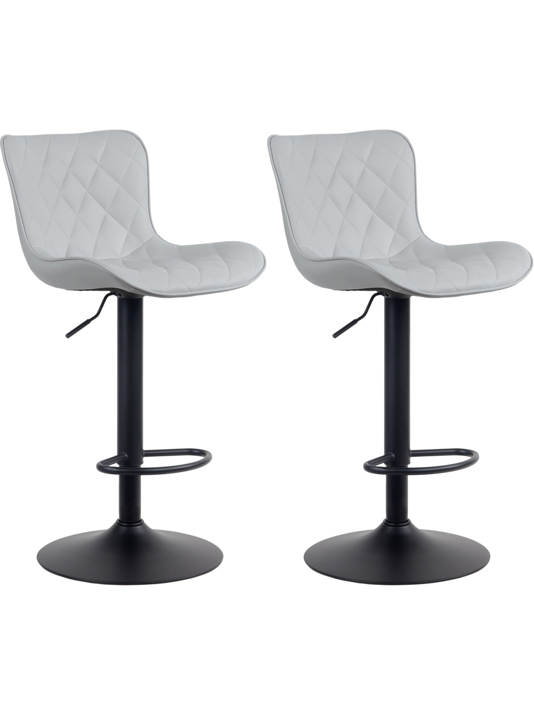 Sæt med 2 barstole Emma imiteret læder, grå