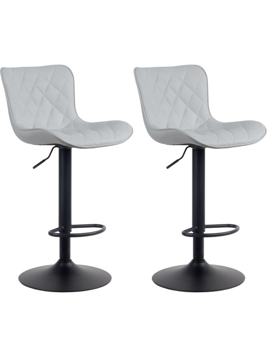 Sæt med 2 barstole Emma imiteret læder, grå Sæt med 2 barstole Emma imiteret læder, grå