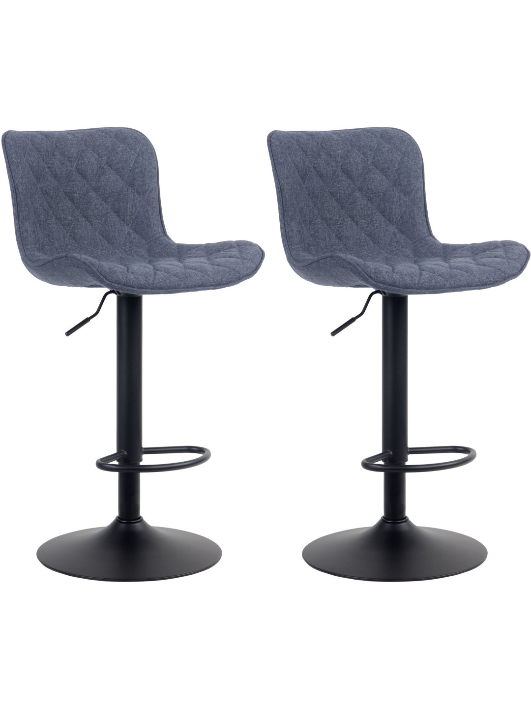 Sæt med 2 barstole Emma stof, blå