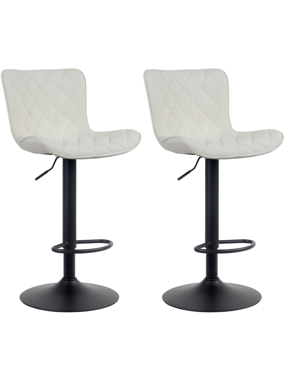 Sæt med 2 barstole Emma stof, creme