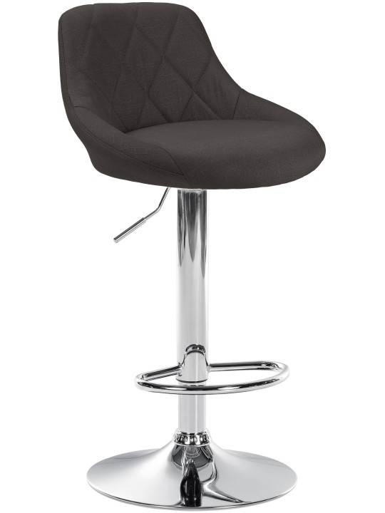 Barstol Lazio stof krom, mørkegrå