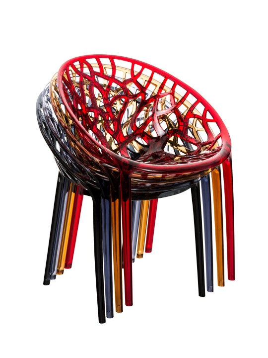 SÆT med 2 stabelstole CRYSTAL, rav SÆT med 2 stabelstole CRYSTAL, rav