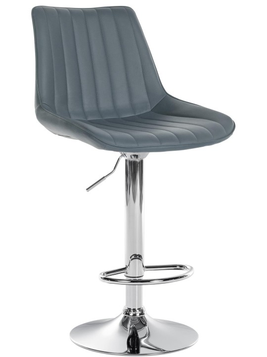Barstol Toni imiteret læder krom, grå