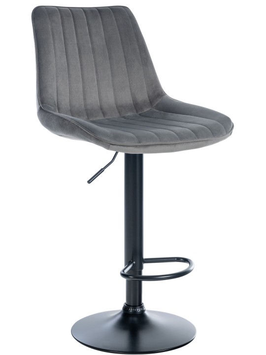 Barstol Toni fløjl, mørkegrå