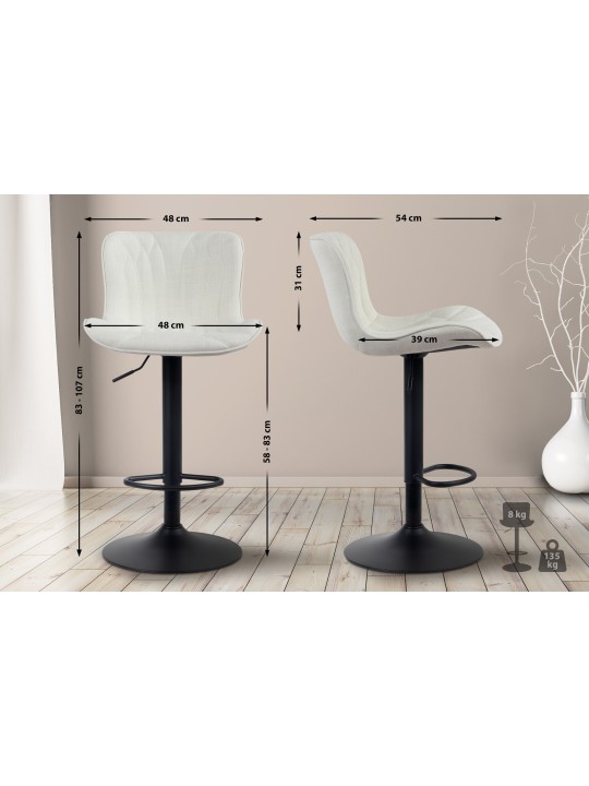 Barstol Linus stof, creme Barstol Linus stof, creme