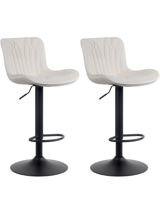 Sæt med 2 barstole Linus velvet, creme