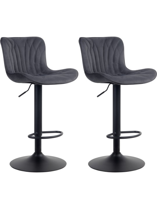 Sæt med 2 barstole Linus velvet, sort Sæt med 2 barstole Linus velvet, sort