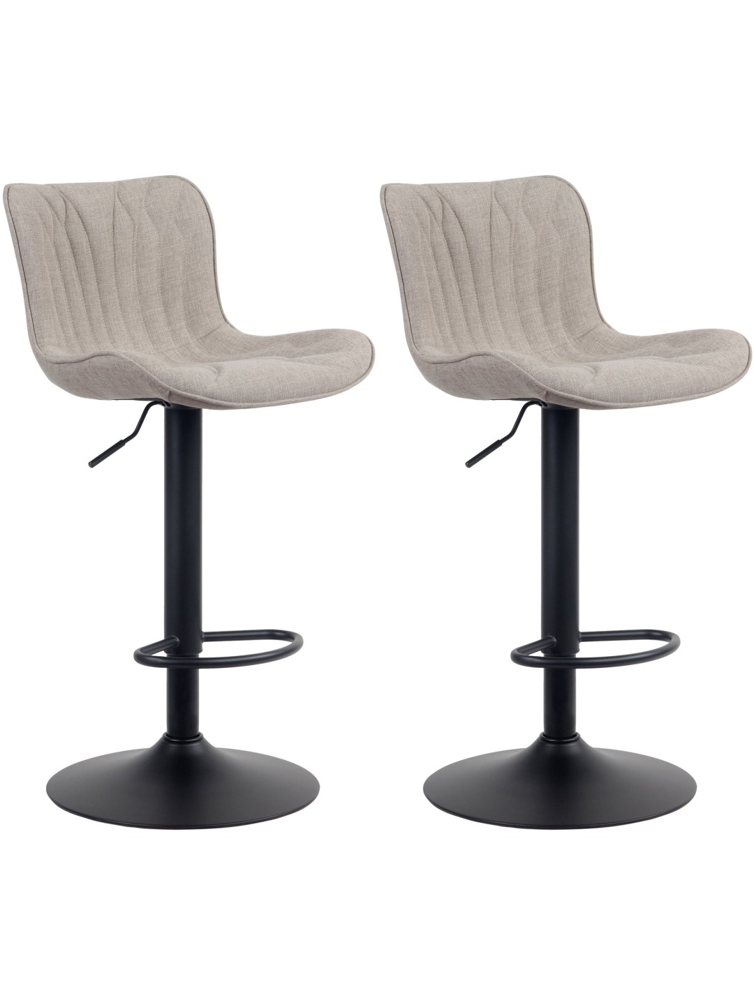 Sæt med 2 barstole Linus stof, taupe