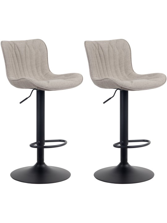Sæt med 2 barstole Linus stof, taupe