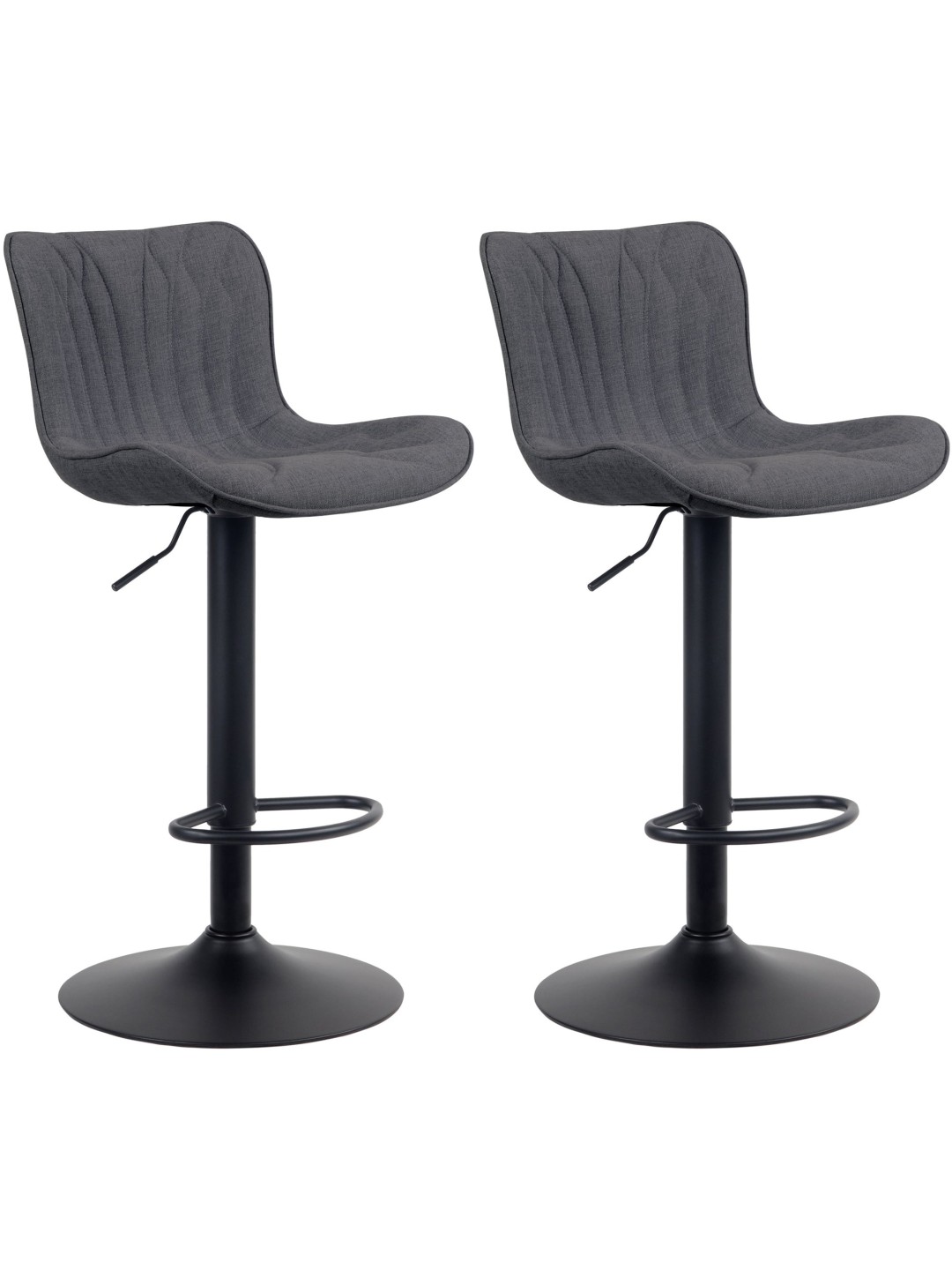 Sæt med 2 barstole Linus stof, sort